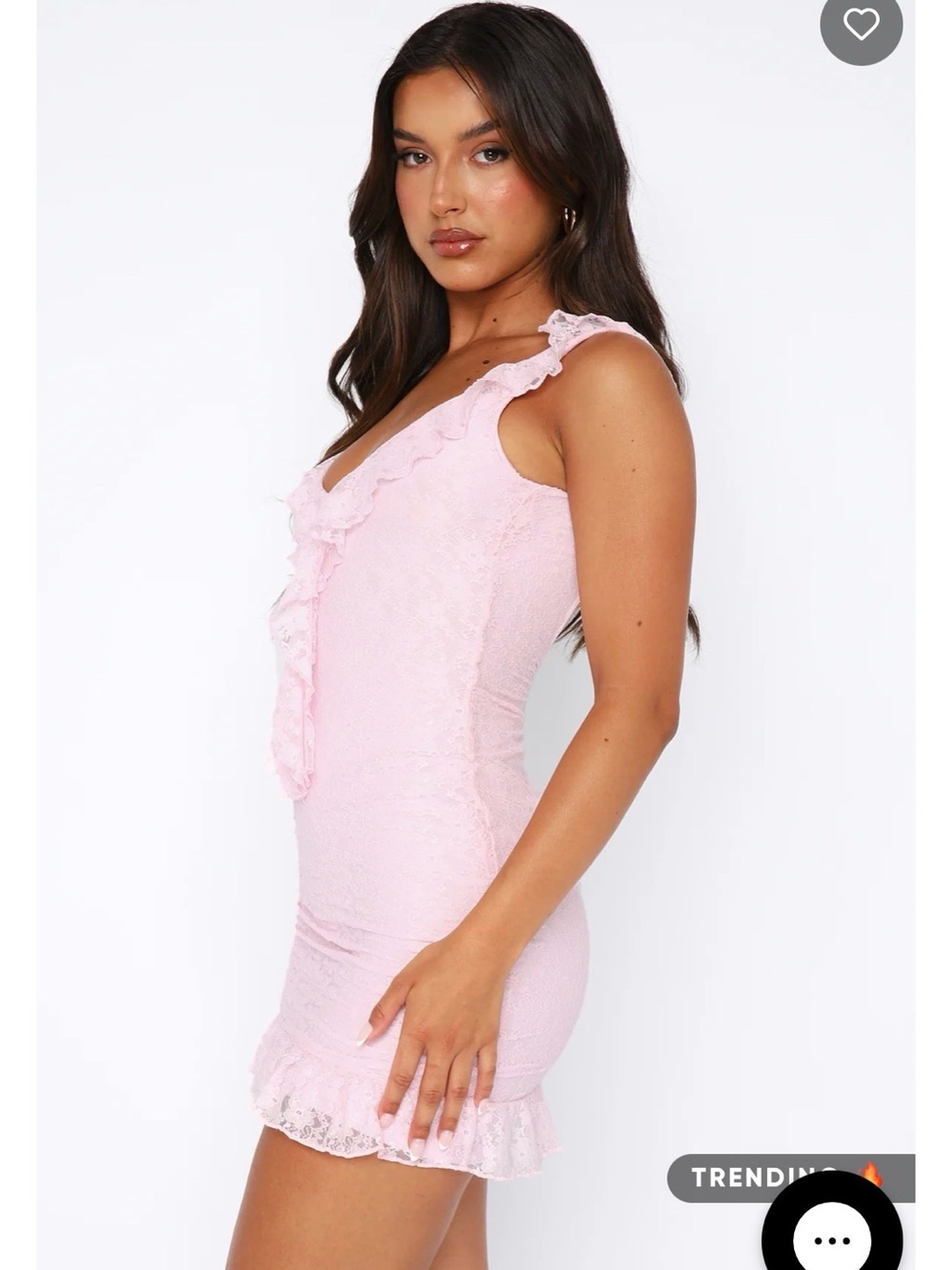Take A Bow Lace Mini Dress Baby Pink - Picture 2 of 6